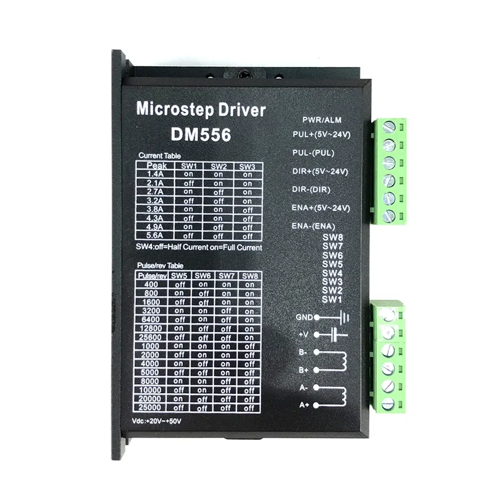 1pcs DM556 Stepper Motor Controller 2 Phase NEMA 23 34 Digital Stepper Motor Driver 20-50V DC Max 5.6A for 42 57 86 Series Motor