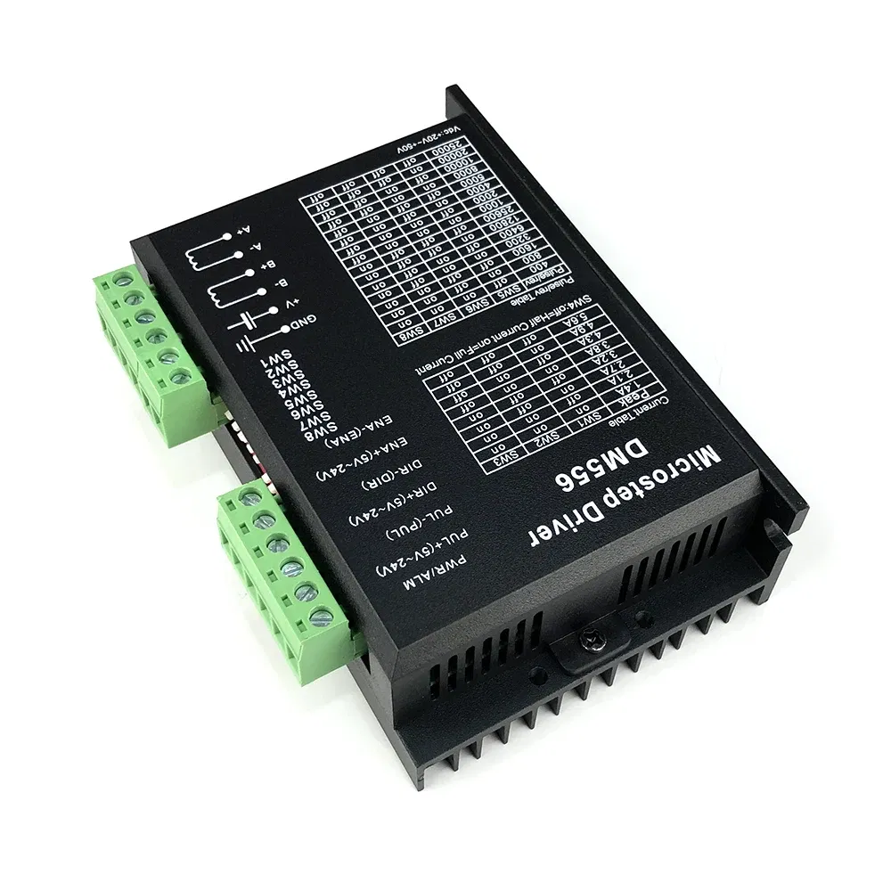 1pcs DM556 Stepper Motor Controller 2 Phase NEMA 23 34 Digital Stepper Motor Driver 20-50V DC Max 5.6A for 42 57 86 Series Motor