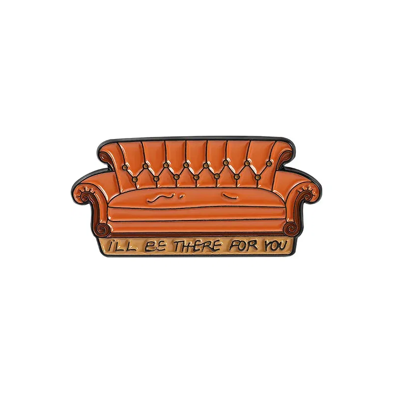 Metal color: SILVER PLATED, Ships From: CHINA - New Creative American TV Series Friends Pin Cartoon Cute Lobster Sofa Shaped Letter Pin Badge