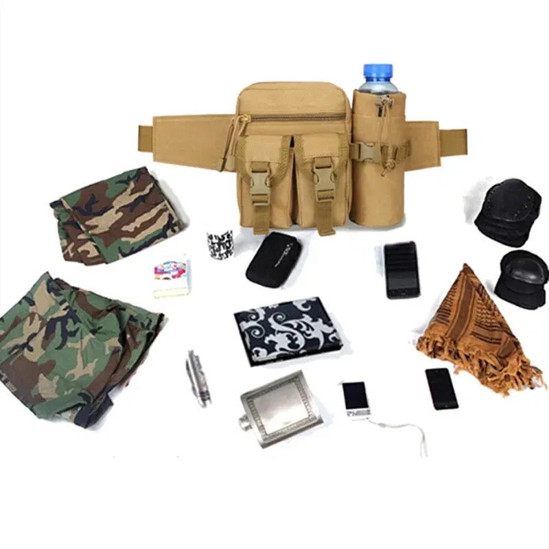 Color: army green - 2024 New Waist Pack Tactical Nylon Hiking Water Bottle Phone Bag Outdoor Sports Hunting Climbing Camp Belt Bag