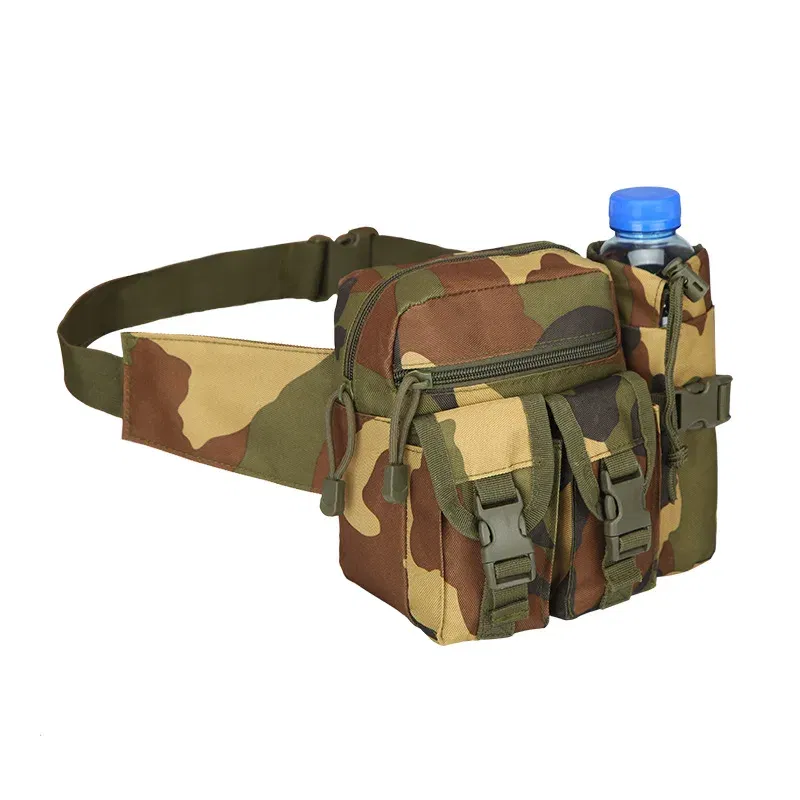 Color: army green - 2024 New Waist Pack Tactical Nylon Hiking Water Bottle Phone Bag Outdoor Sports Hunting Climbing Camp Belt Bag