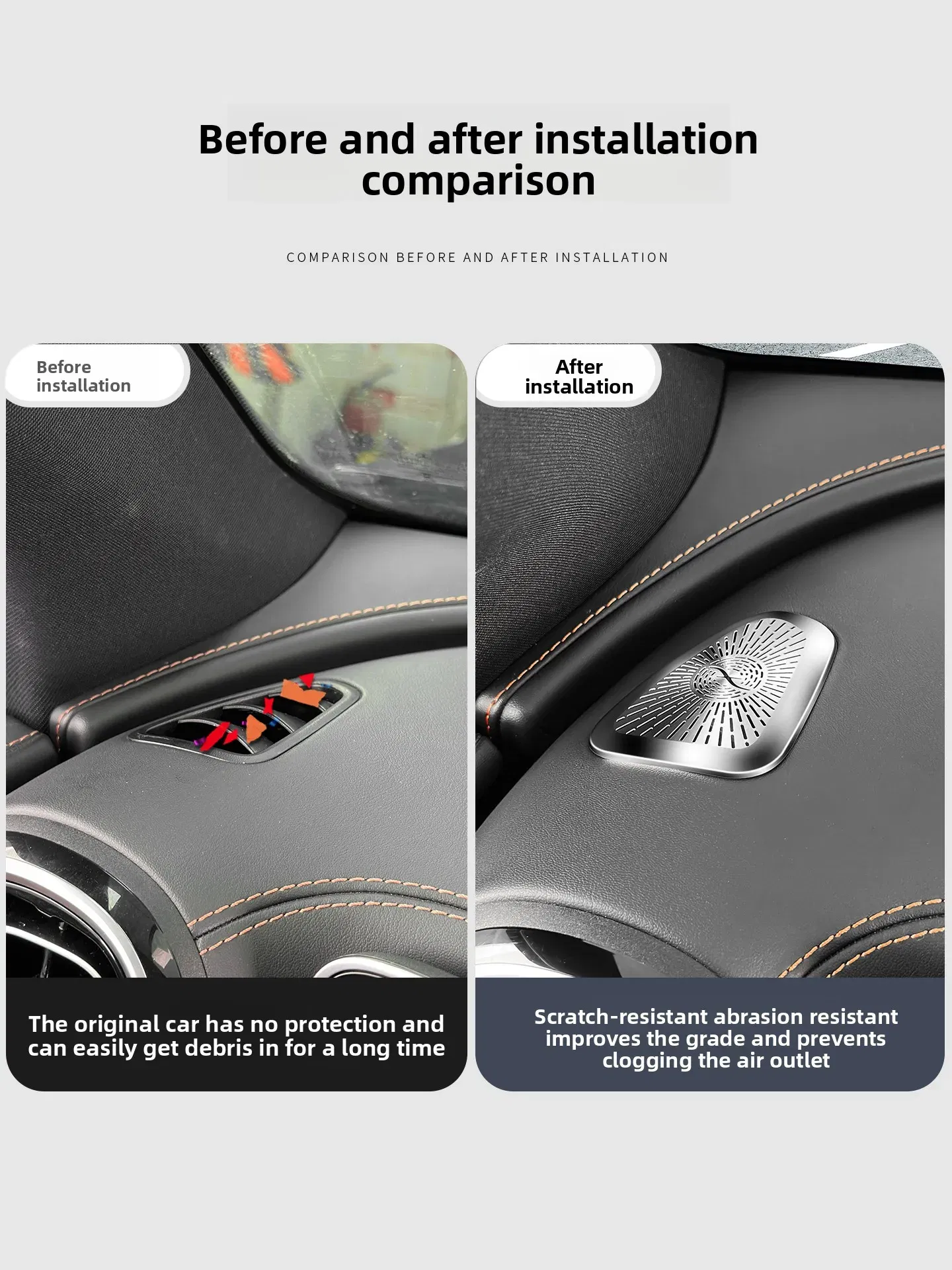 Color Name: Silver - LHDfor both sides Mercedes-Benz X254 GLC-class instrument air outlet protective cover GLC300 GLC260 car interior supplies 2023+