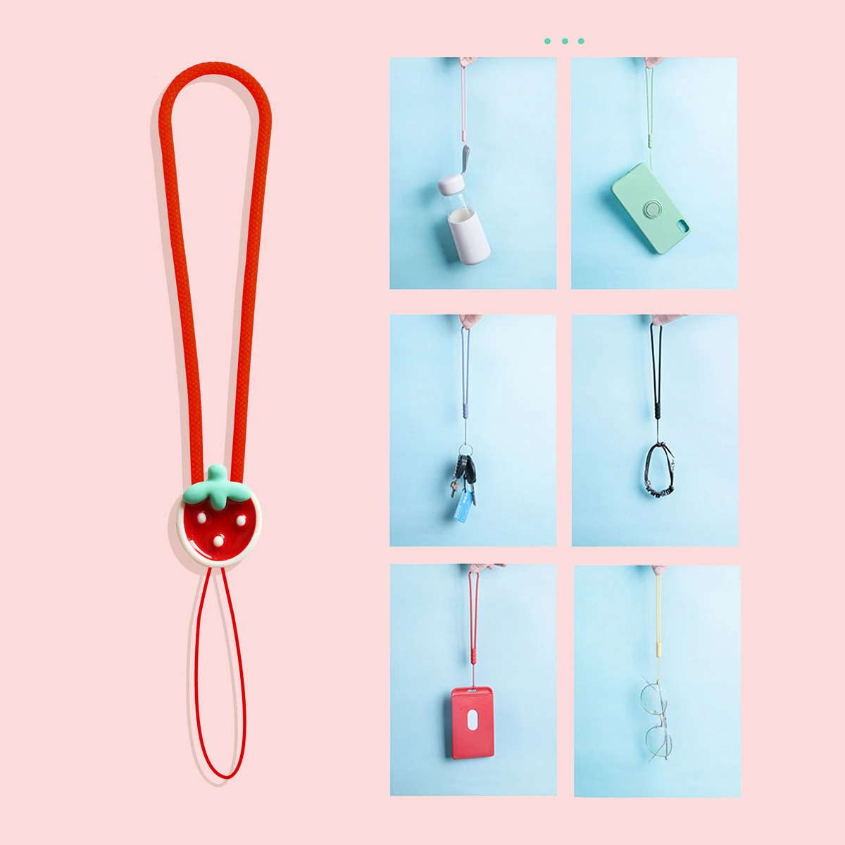 Color: Blue / Green, Material: Silicon, Ships From: CHINA - Mobile Phone Rope Earphones Silicone Wrist Strap Ccd Camera Usb Key Chain Strawberry Fruit Decoration