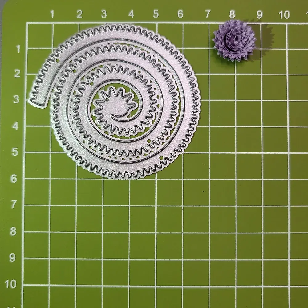 Color: plum, Size: S, Ships From: CHINA - 6 Styles Spiral Flower Metal Cutting Dies Scrapbook Embossing Circle Die Cuts Album DIY Craft Cutting Die 2023 New