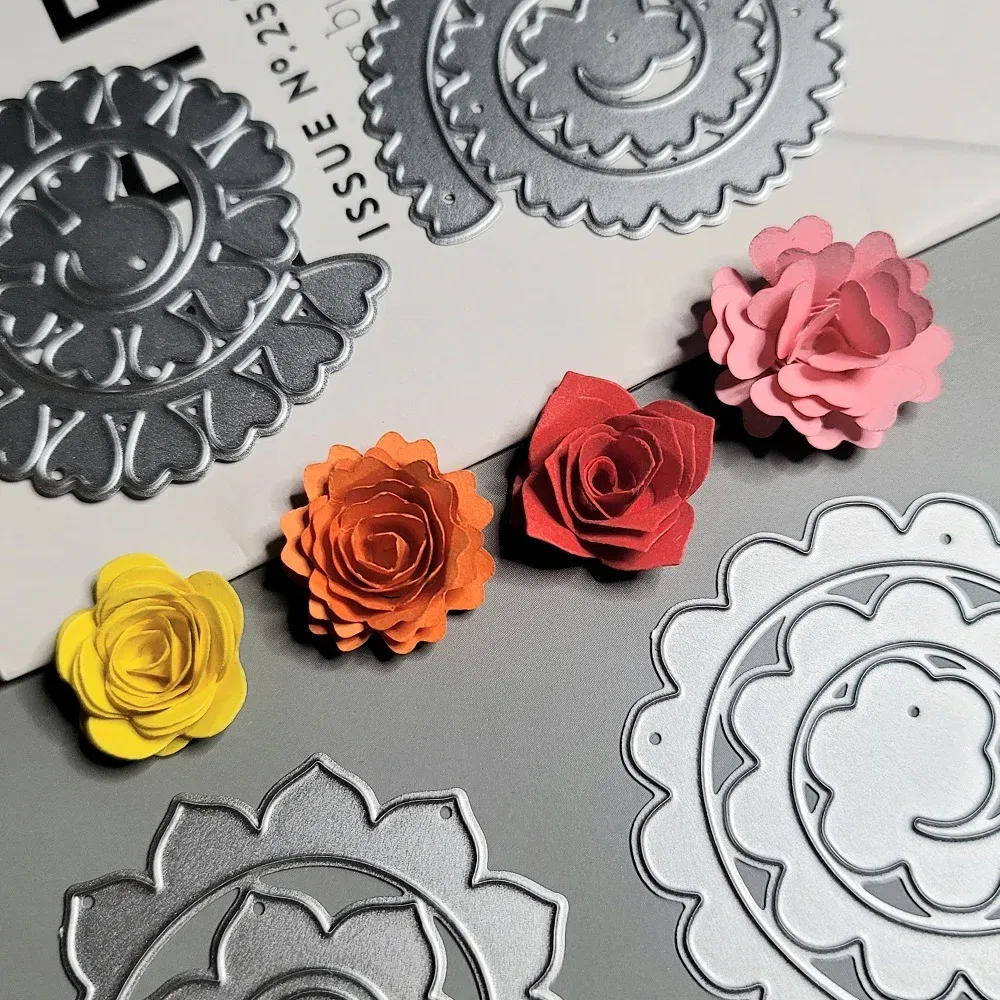 Color: plum, Size: S, Ships From: CHINA - 6 Styles Spiral Flower Metal Cutting Dies Scrapbook Embossing Circle Die Cuts Album DIY Craft Cutting Die 2023 New