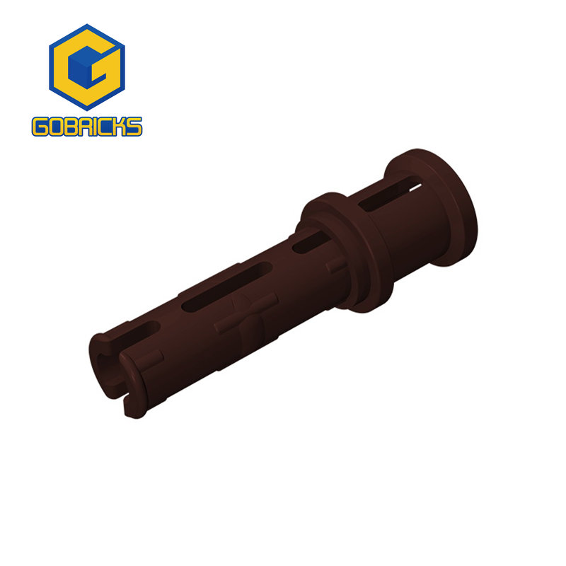 Color: BROWN - Gobricks 10PCS Bricks Technical Pin 3L with Friction Ridges Lengthwise and Stop Bush Compatible With 32054 Assembles Block