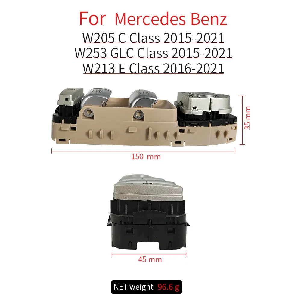 Color: Blue, Ships From: CHINA - For Benz W205 W253 W213 Car Electric Power Master Window Switch For Mercedes C E GLC Class 2015-2021 C200 E260 E300 2059056811