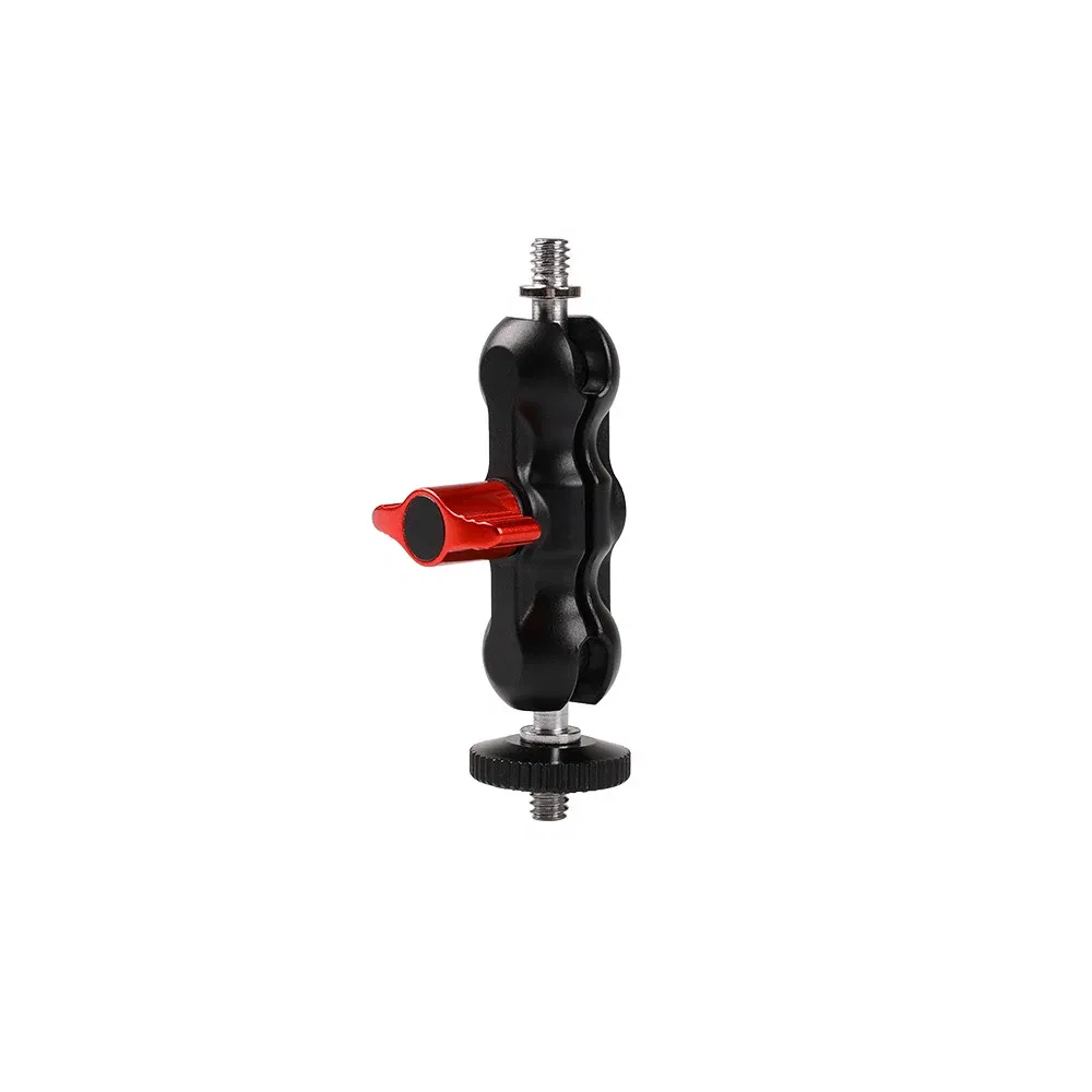 Color: Red - Super Clamp Camera Clamp Mount Monitor 360?° Ballhead Magic Arm Double Ball Head Adapter with 1/4"-20 & 3/8"-16  For video