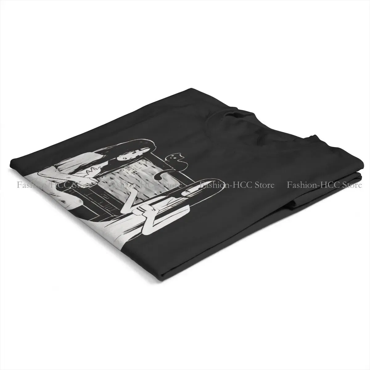 Color: WHITE, Size: L - Sadako And Kayako Tea Time Newest Polyester TShirts Ju On The Grudge Movie Momen Graphic Tops T Shirt O Neck