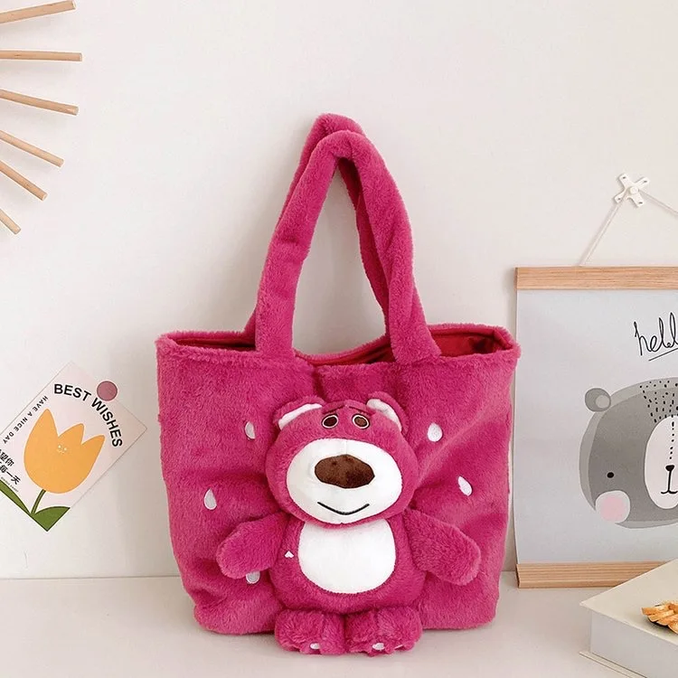 Color: Brown - Disney Lilo & Stitch Plush Toys Kawaii Tigger Winnie The Pooh Anime Stuffed Toys Children Cartoon Plushie Soft Girls Plush Bag