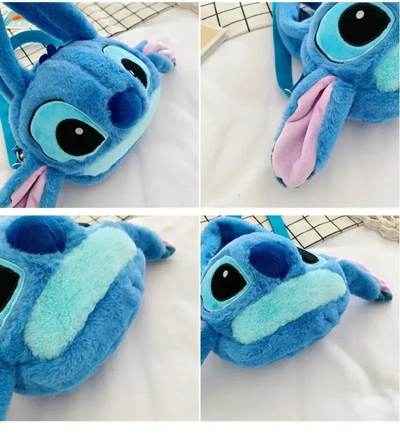 Color: Brown - Disney Lilo & Stitch Plush Toys Kawaii Tigger Winnie The Pooh Anime Stuffed Toys Children Cartoon Plushie Soft Girls Plush Bag