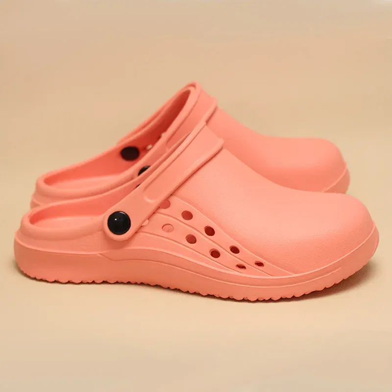 Color: MULTI, Shoe Size: 34 - High Quality Scrub Shoes Non-slip Dentist Nursing Clogs Healthcare Service Work Slippers Soft Operating Room Protective Clogs