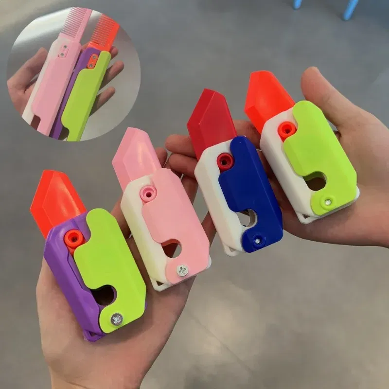 Color: Light Grey, Ships From: CHINA - Gravity Folding Claw Knife Radish Knife 3d Printing Gravity Knife Small Radish Knife Push Card Decompression Fidget Mini Toy