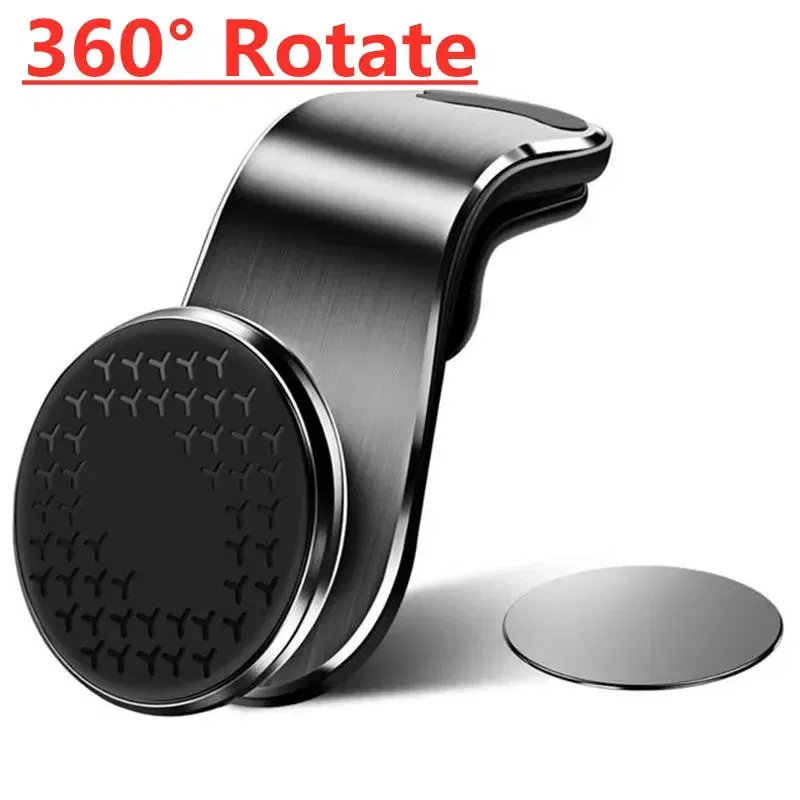Color: black - Magnetic Car Phone Holder Air Vent Clip Mount Mobile Cellphone GPS Support For Xiaomi iPhone Huawei Samsung Phone Stand in Car
