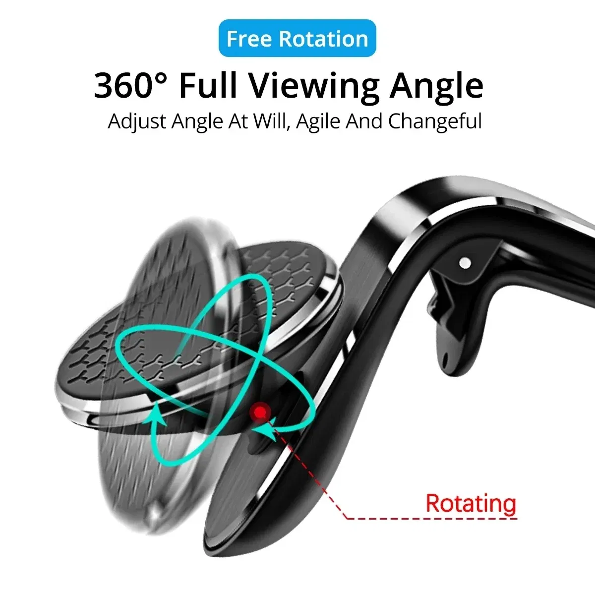 Color: black - Magnetic Car Phone Holder Air Vent Clip Mount Mobile Cellphone GPS Support For Xiaomi iPhone Huawei Samsung Phone Stand in Car