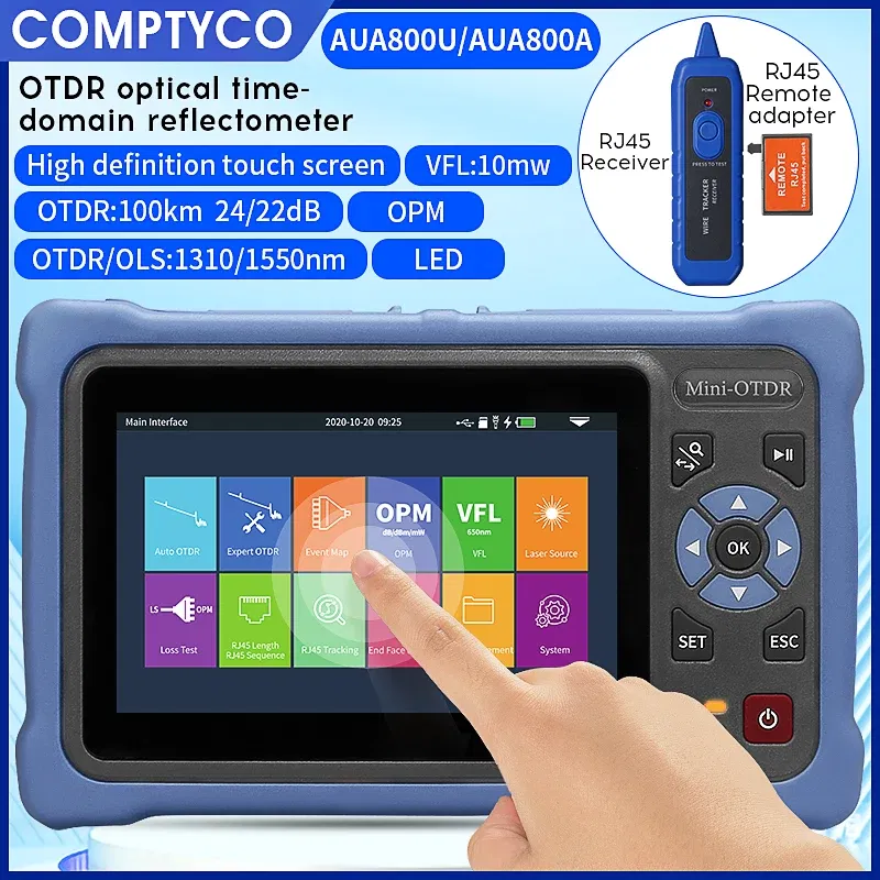 Color: Yellow, Ships From: CHINA - Top MINI OTDR 1310/1550nm 26/24dB Fiber Optic Reflectometer Touch Screen VFL OLS OPM Event Map Ethernet Cable Tester