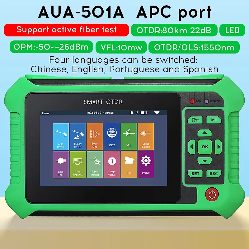 Color: Yellow, Ships From: CHINA - Top MINI OTDR 1310/1550nm 26/24dB Fiber Optic Reflectometer Touch Screen VFL OLS OPM Event Map Ethernet Cable Tester