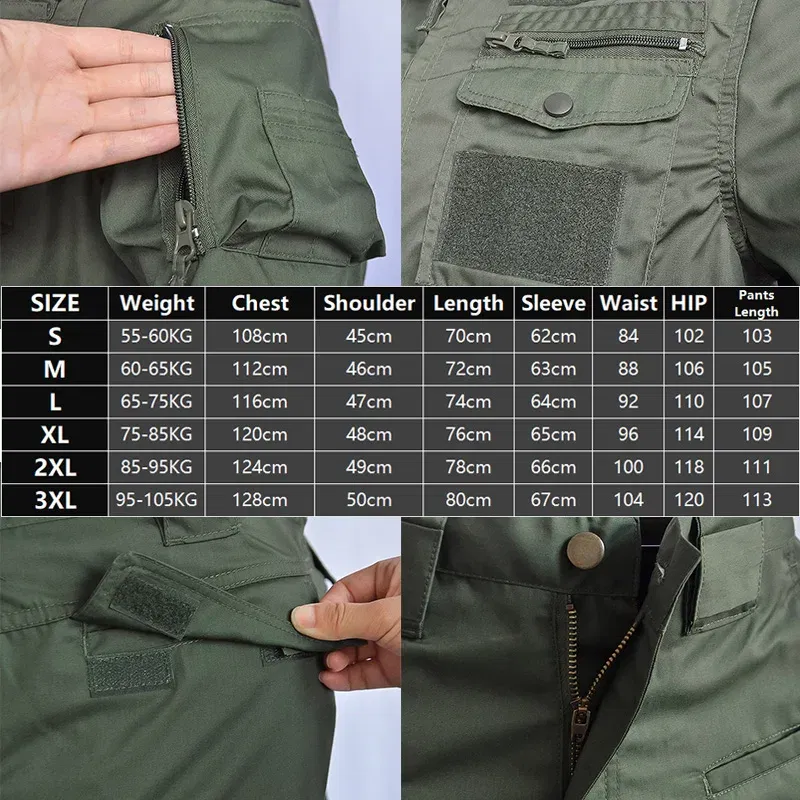Men's Tactical Set Uniform Airsoft Gear Equipment Outdoor Working Clothing Sports Suits