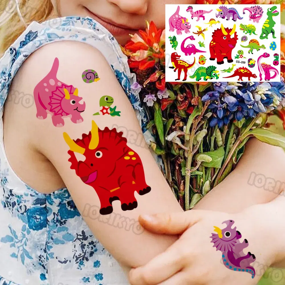 Color: black - Summer Style Temporary Tattoos For Kids Adult Boy Girl Fake Ice cream Tattoo Sticker Small Rock Flower Heart Tatoos Hands Finger