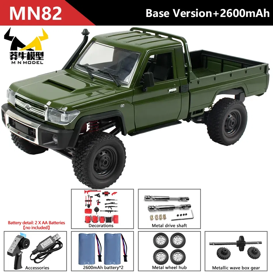 Color: Watermelon red - MN MODEL 1/12 4x4 2.4G Remote Control Climbing Car Professional LC79 Truck Off-road Vehicle Rock Crawler All Terrain Pickup Toy