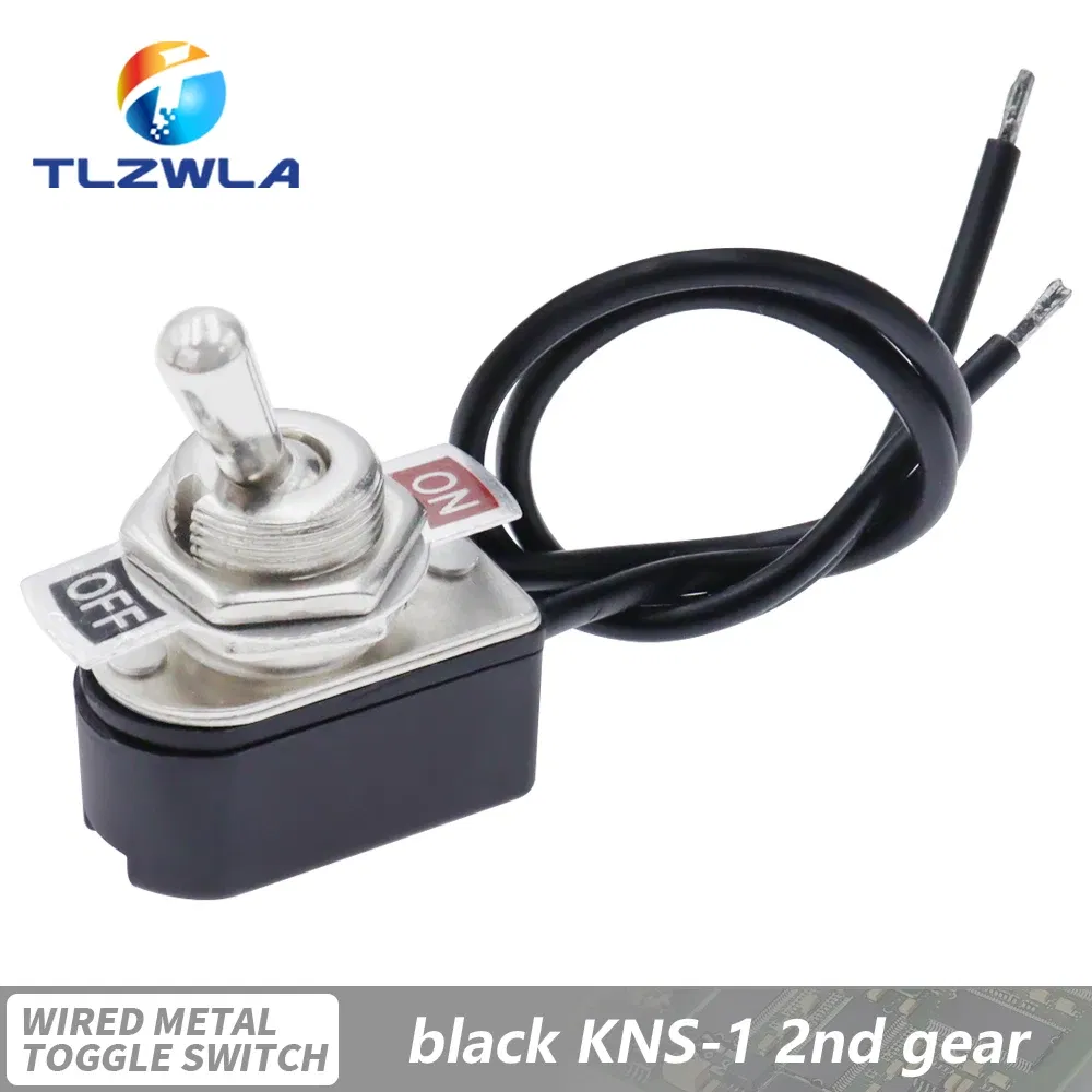 Color: black - AC 3A 250V 6A 125V On/Off Prewired Standard Toggle Switch With Wire Cable KNS-1 SPST Contacts Switch Electrical Equipment