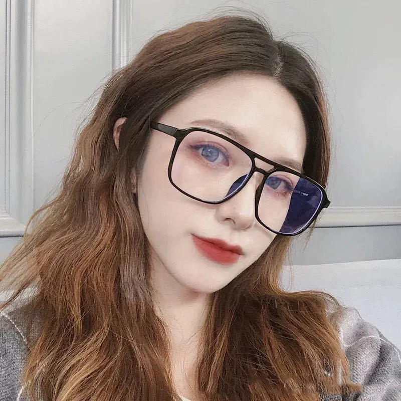 Frame Color: WHITE - High-quality Unisex Plain glasses women men glasses lens square glasses male female Plain glasses