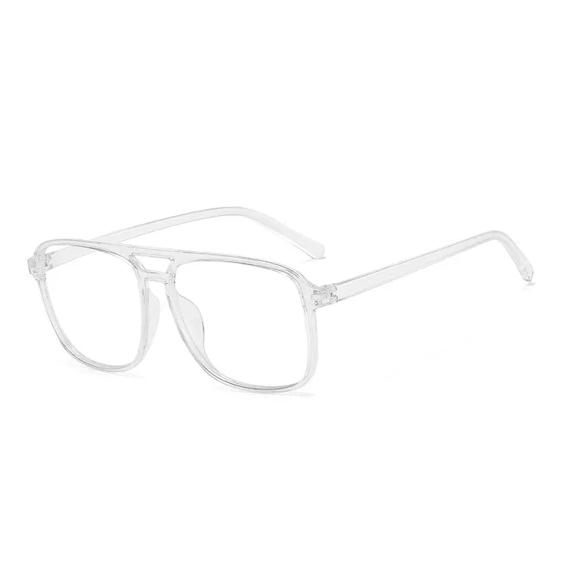 Frame Color: WHITE - High-quality Unisex Plain glasses women men glasses lens square glasses male female Plain glasses