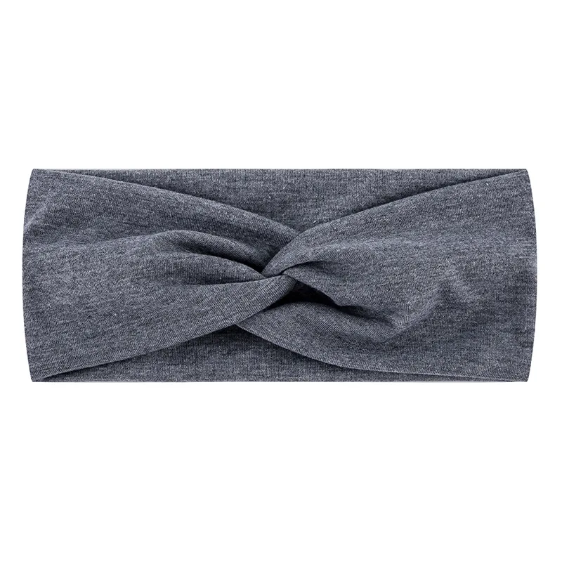 Color: GRAY, Ships From: CHINA - Pilates Elastic Hair Bands Yoga Headband Running Cycling Sweatband Turban Makeup Hair Hoop Makeup Headwrap Women