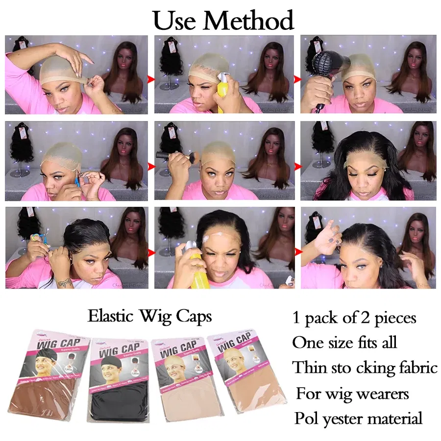 Color: Clear - 1/2/3Packs Wig Cap Stocking Stretch Stocking Wig Caps For Making Wigs Caps Hairnets Stretch Elastic Wig Weaving Cap Brown Black