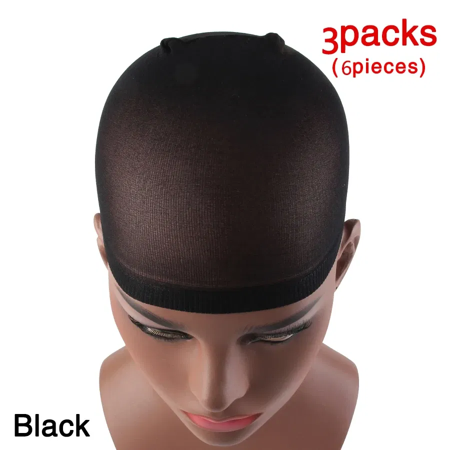 Color: Clear - 1/2/3Packs Wig Cap Stocking Stretch Stocking Wig Caps For Making Wigs Caps Hairnets Stretch Elastic Wig Weaving Cap Brown Black
