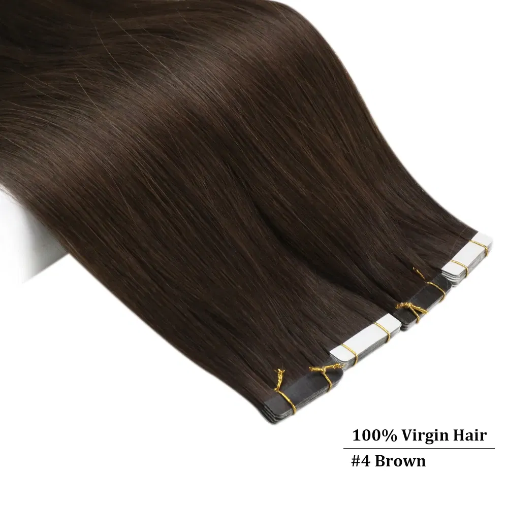 Color: P4/8/24, Items per Package: 40 pcs, Length: 16 inches, Life Span: 12 months - [Last 12 Months] Ugeat Tape in Hair Extensions Virgin Human Hair 10A Grade Tape in Extensions  Human Hair