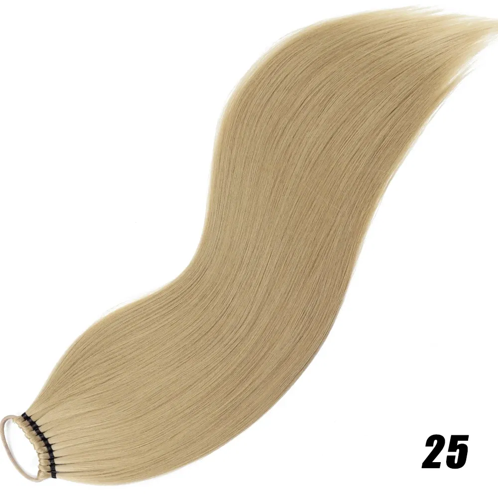 Color: #35, Ships From: CHINA, Stretched Length: 24inches - 24 Inch Synthetic Ponytail Extensions Black Natural Braided Pony Tail Hairpiece Long Straight Rubber Band Hair For Women