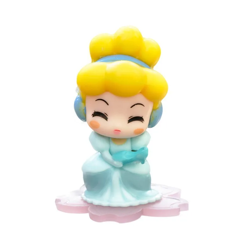 Disney 9 Pcs/Set Kawaii Q Princess 6cm Rapunzel Snow White Jasmine Mulan Ariel PVC Figurine Cake Ornaments Toys Kid Gift