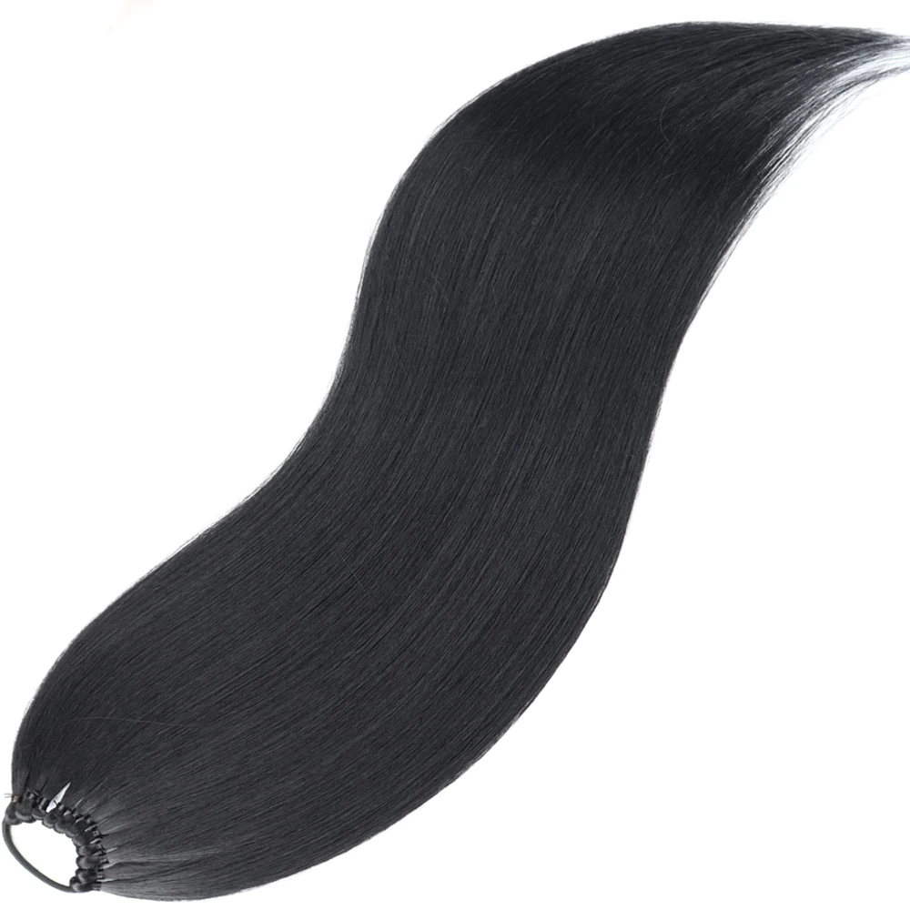 Color: T1B/613, Ships From: CHINA, Stretched Length: 24inches - 24 Inch Synthetic Ponytail Extensions Black Natural Braided Pony Tail Hairpiece Long Straight Rubber Band Hair For Women