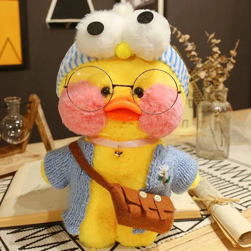 Color: VIOLET/?«?—?…°, Height: 11cm-30cm - 30cm Cute LaLafanfan Cafe Duck Plush Toy Kawaii LaLafanfan Duck Doll Soft Stuffed Animal Plush Pillow Birthday Gifts for Kids