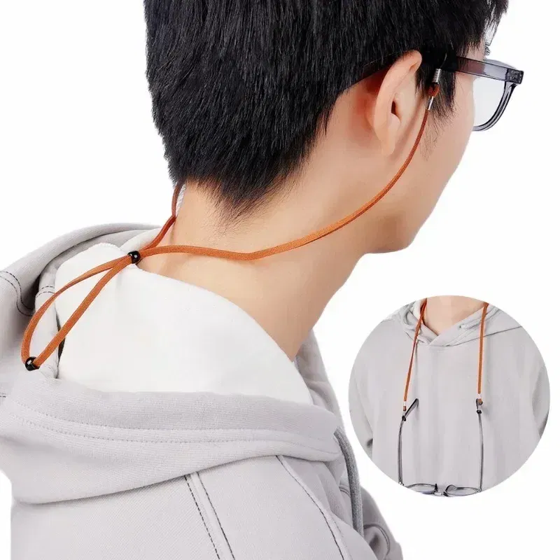 Color: Red, Ships From: CHINA - Men Leather High Quality Anti-slip Sunglasses Lanyard Strap Eyeglass Reading Glasses Chain Cord Holder Glasse Necklace Unisex