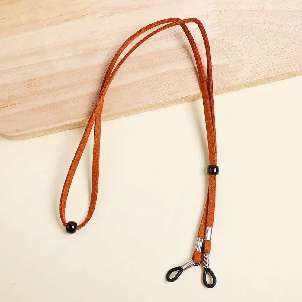 Color: Red, Ships From: CHINA - Men Leather High Quality Anti-slip Sunglasses Lanyard Strap Eyeglass Reading Glasses Chain Cord Holder Glasse Necklace Unisex