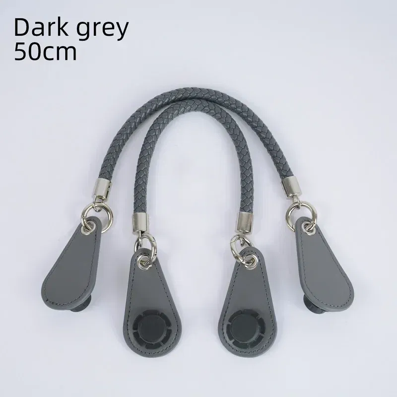Color: Rose Gold, Ships From: CHINA - New 1 pair Obag PU Woven braided leather Rope Handles straps round handlefor O Bag accessoires