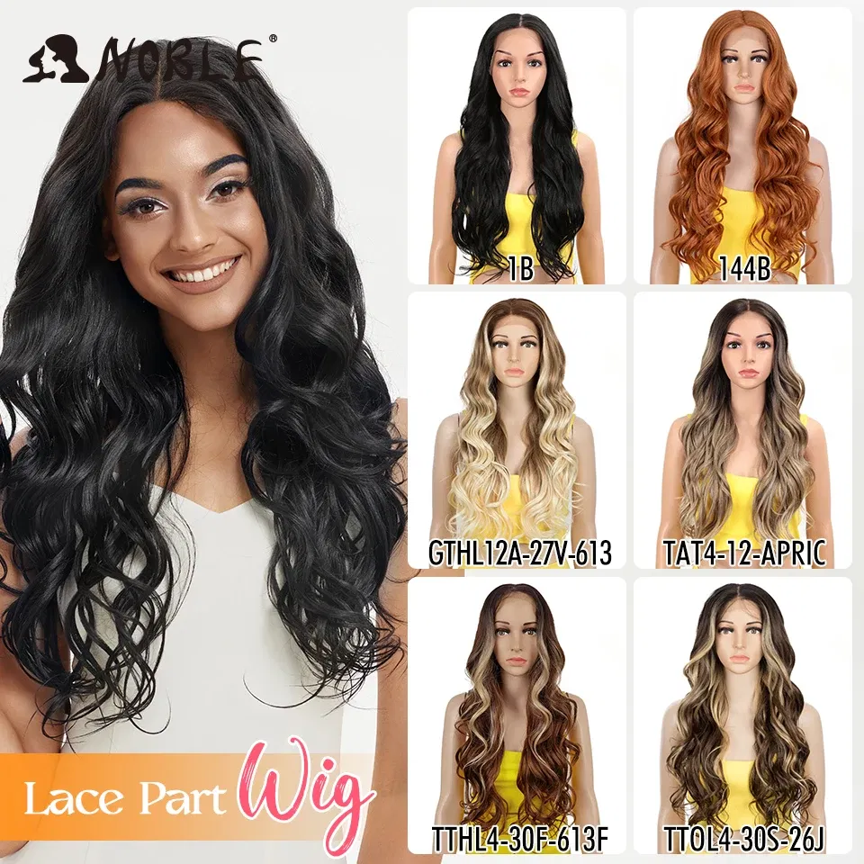 Noble Synthetic Lace Front Wig 26 Inch 13x7 Long Wavy Full Lace Front Wig 30Inch Lace Part Wig Blonde Wigs For Women Lace Wig
