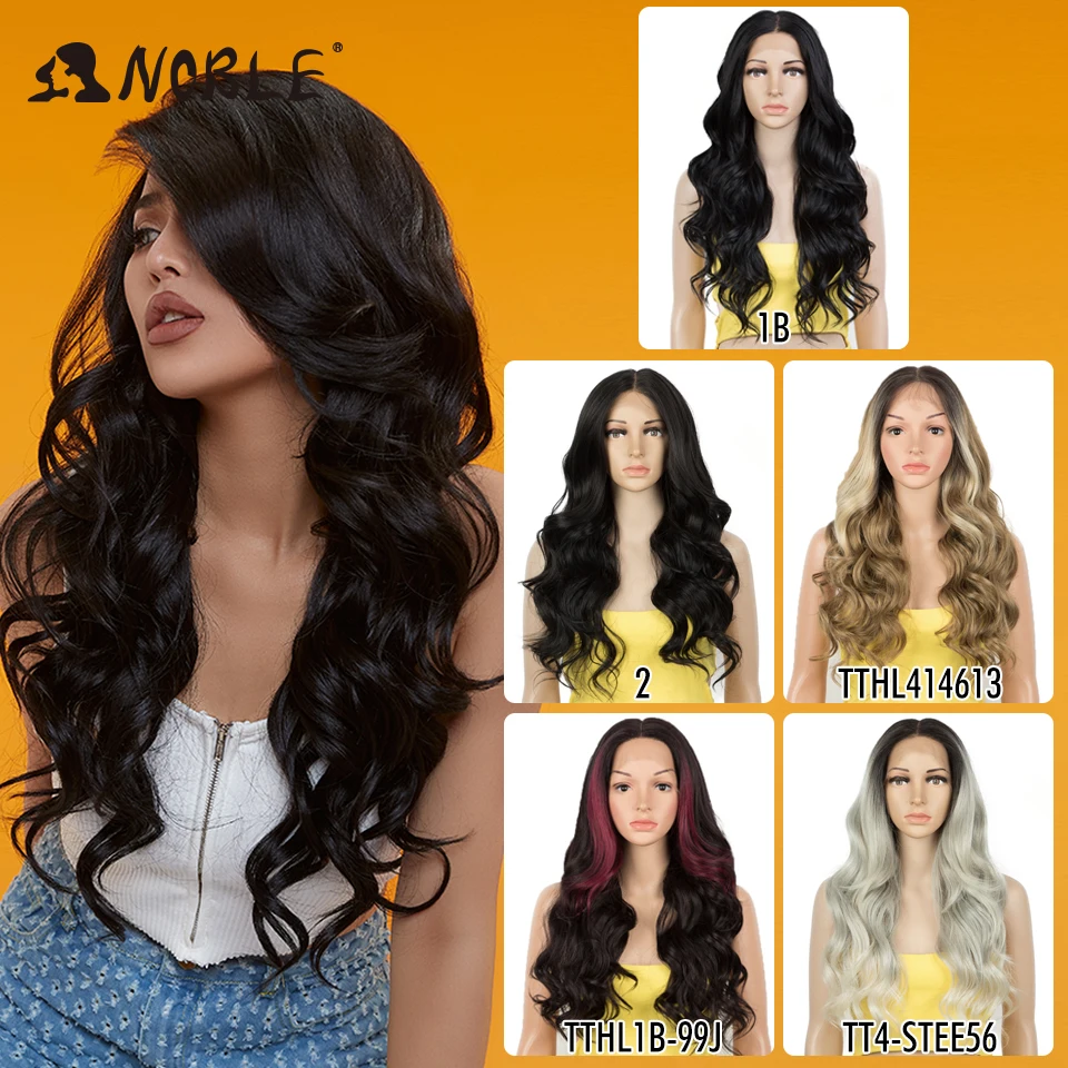 Noble Synthetic Lace Front Wig 26 Inch 13x7 Long Wavy Full Lace Front Wig 30Inch Lace Part Wig Blonde Wigs For Women Lace Wig