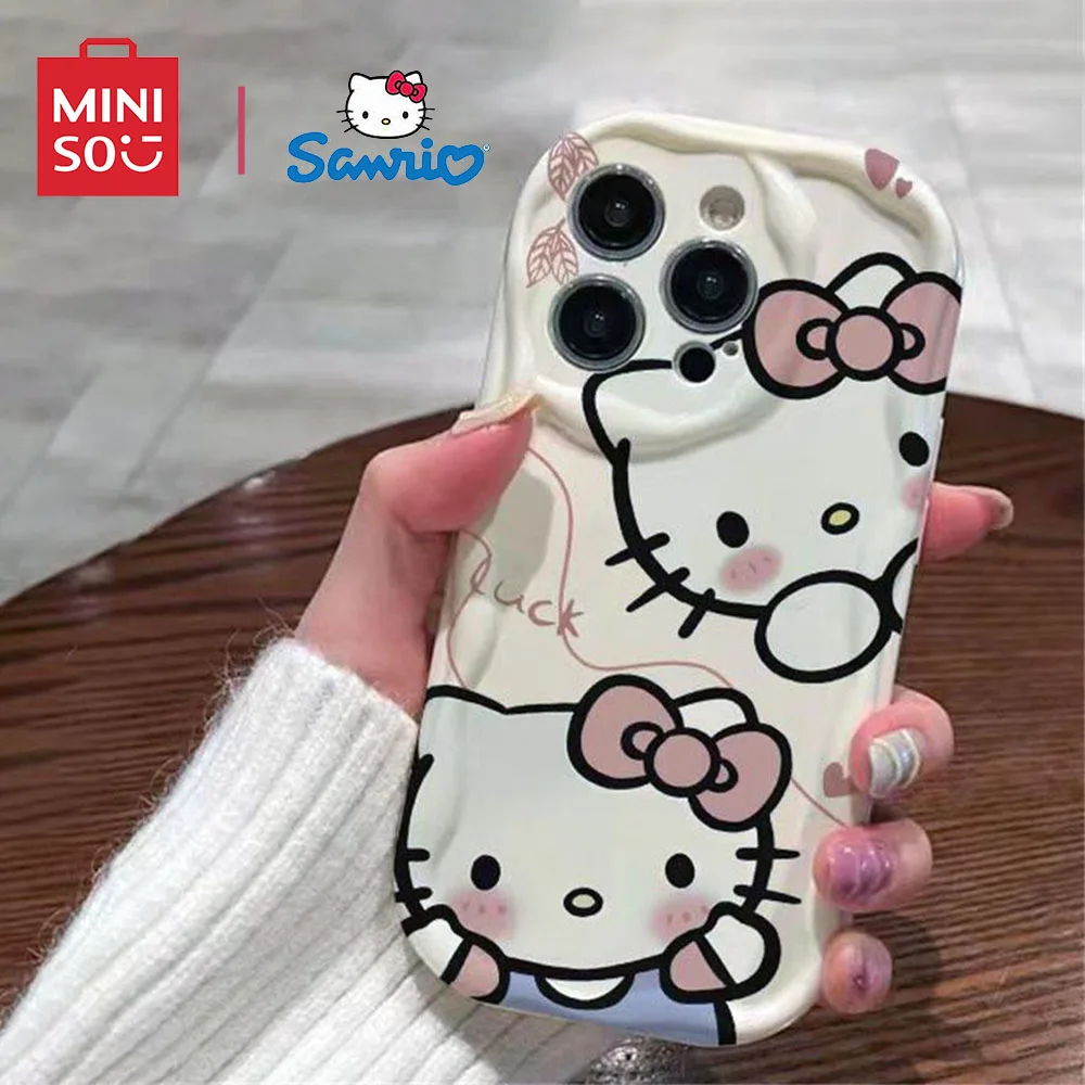 Color: Brown, Material: Genuine leather - Miniso Sanrio Collaboration Hello Kitty Phone Case For Samsung Galaxy S10 S20 S21 S22 S23 S24 FE Plus Ultra Note 20 Phone Case