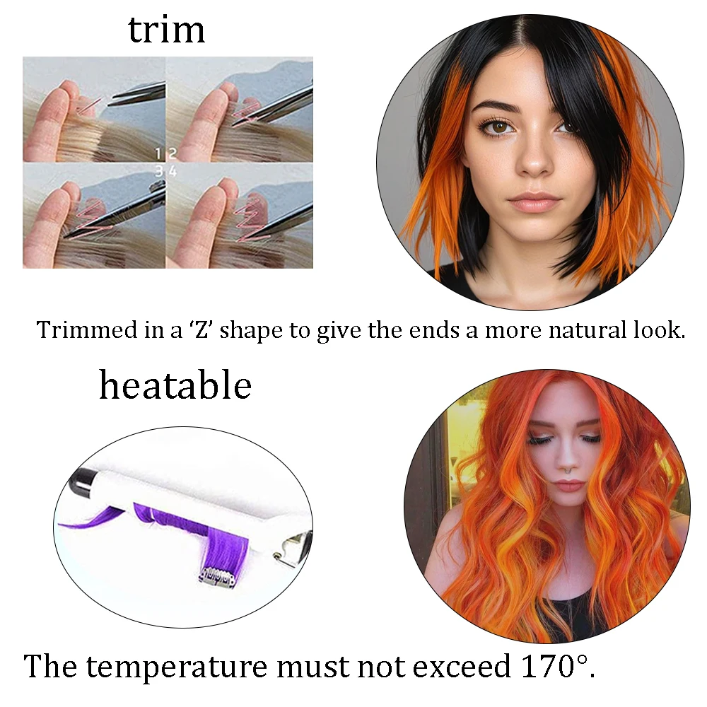 Color: WHITE, Stretched Length: 22INCHES - 12-Pack 22" Long Heat Resistant Women's Clip-In Hair Extensions - Durable BB Clip, Natural Look, Trimmable, Easy to Style