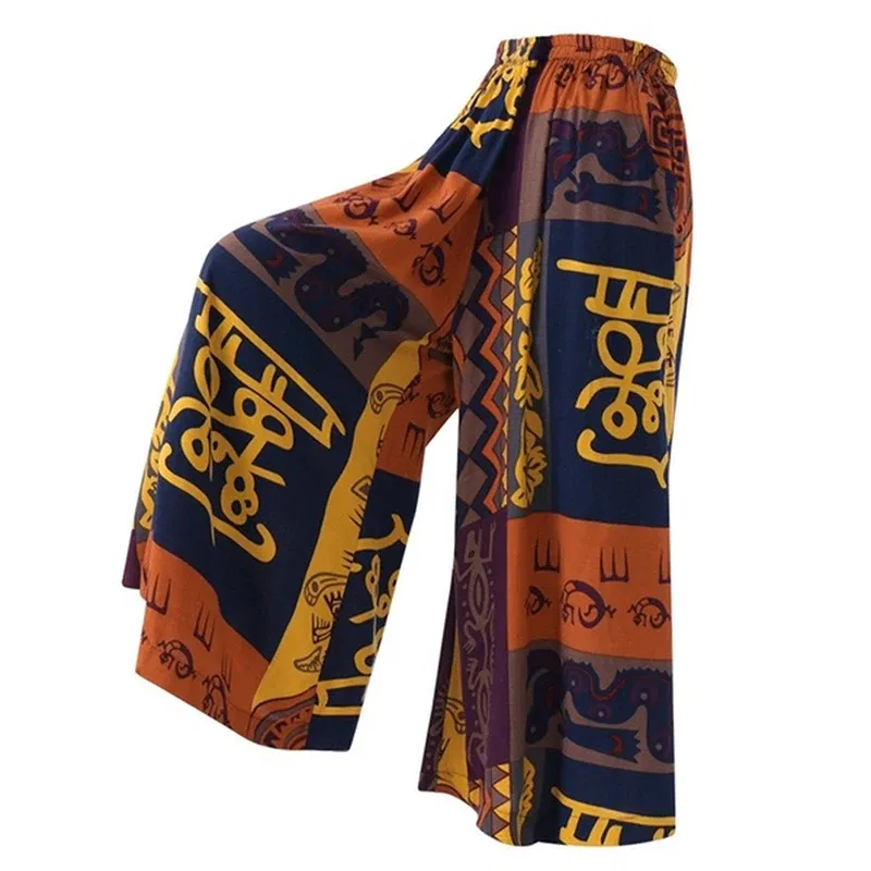 Color: Red, Size: S - Women Elastic Pants Waist Loose Casual Print Wide Leg Pants Slim For Female Elasticated Trousers Mid Waist Wide Leg Pants