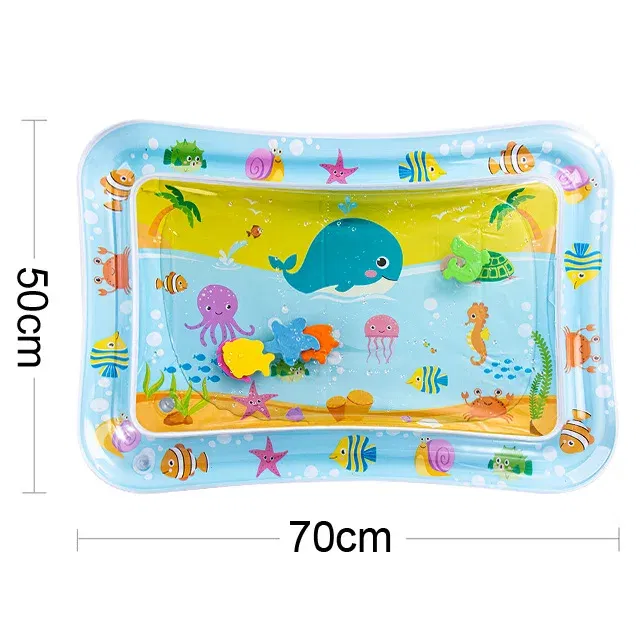 Color: Clear - Baby Water Play Mat Inflatable Cushion PVC Infant Tummy Time Toddler Water Pad For Kids Early Education Developing Activity Toys