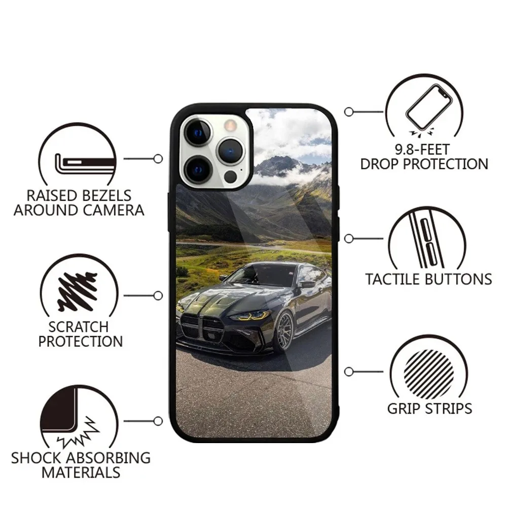 Color: Sky blue, Material: PVC - Blue Red Car for B-BMW Phone Case Strong Magnetic For IPhone 15,14,13,Pro,Max,Plus,11,12,Mini For Magsafe Wireless Charging
