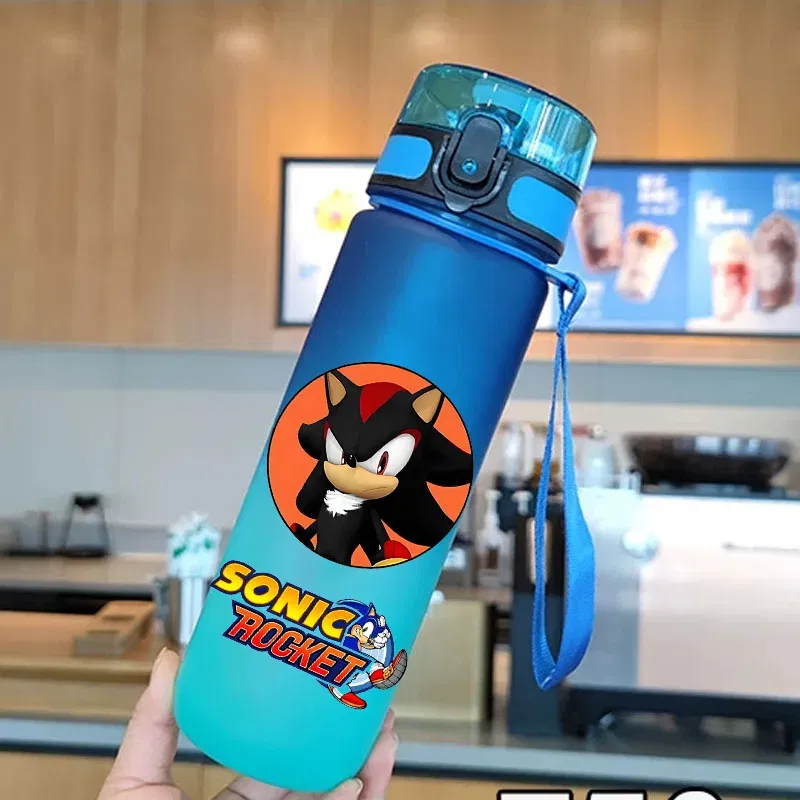 Color: Yellow - new Sonic the Hedgehog Frosted Progressive Color Water Child Cup Outdoor Large Capacity Sport Flip Cover Drinking Birthday gift