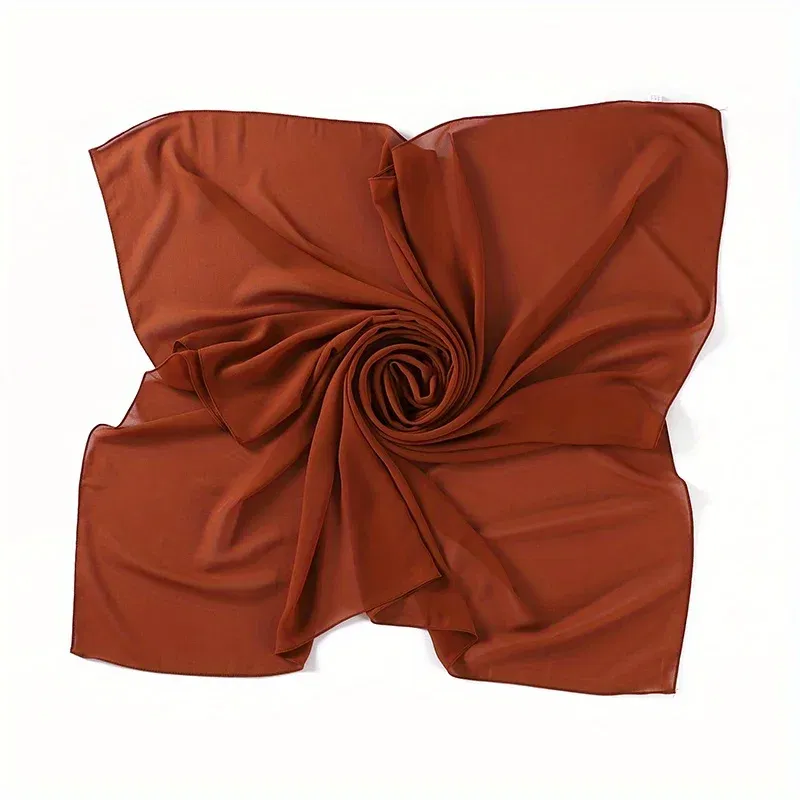 Color: ROYAL BLUE, Size: One Size - A Pure Color Silk Scarves Imitation Silk Stripes Fashion Shawl Sunscreen Scarves Chiffon Scarf 110 * 110 CM