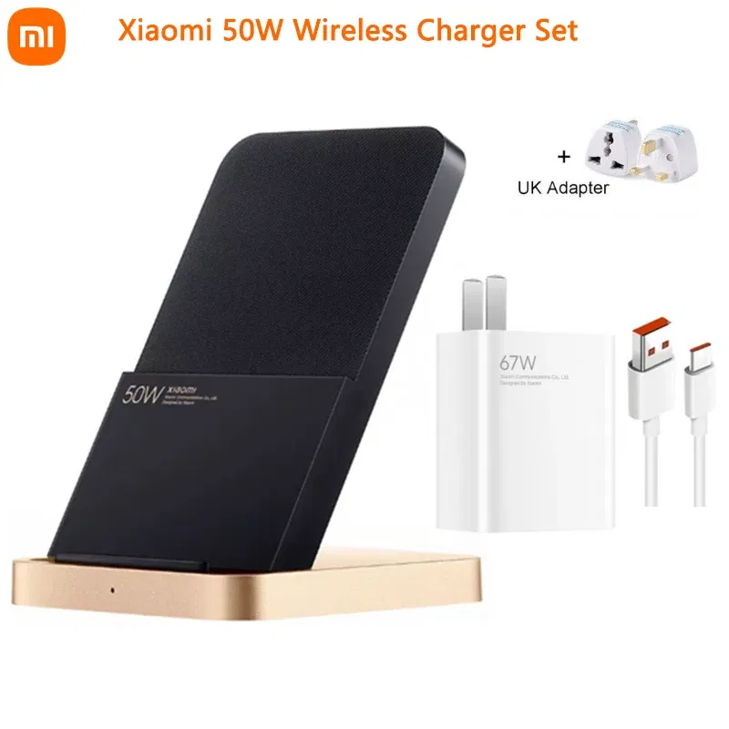 Color: green, Ships From: CHINA - Top 50W Wireless Charger Set With 67W Charger 6A Cable Vertical Air Cooling Fast Charging For Xiaomi 10/11/12 Pro For iPhone