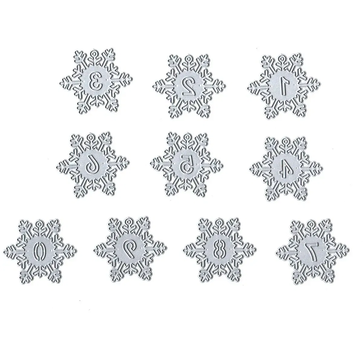 0-9 Number Snowflake and Metal Cutting Dies for Scrapbooking DIY Album Educational Embossing Greeting Card Figure Die Cuts