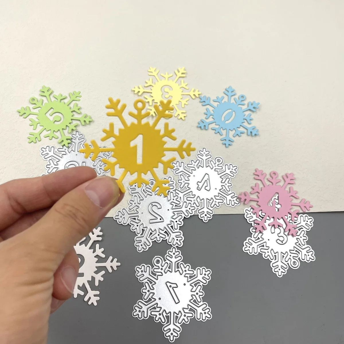 0-9 Number Snowflake and Metal Cutting Dies for Scrapbooking DIY Album Educational Embossing Greeting Card Figure Die Cuts